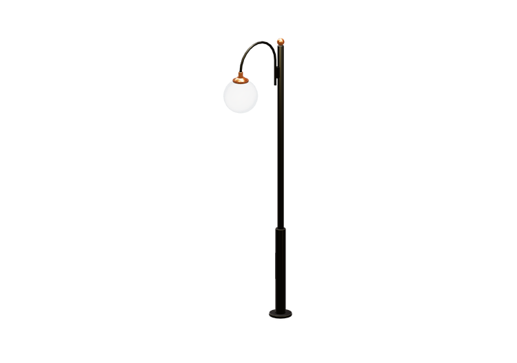 3D Street Lights - Steel lamppost with single light -... 3D Street Lights - Steel lamppost with single light -...