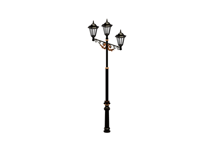 Candeeiros de rua 3D - Poste com três luminárias - Hobbyka... Candeeiros de rua 3D - Poste com três luminárias - Hobbyka...