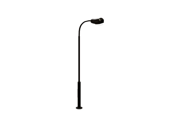 3D Street Lights - Steel lamppost with single light -... 3D Street Lights - Steel lamppost with single light -...