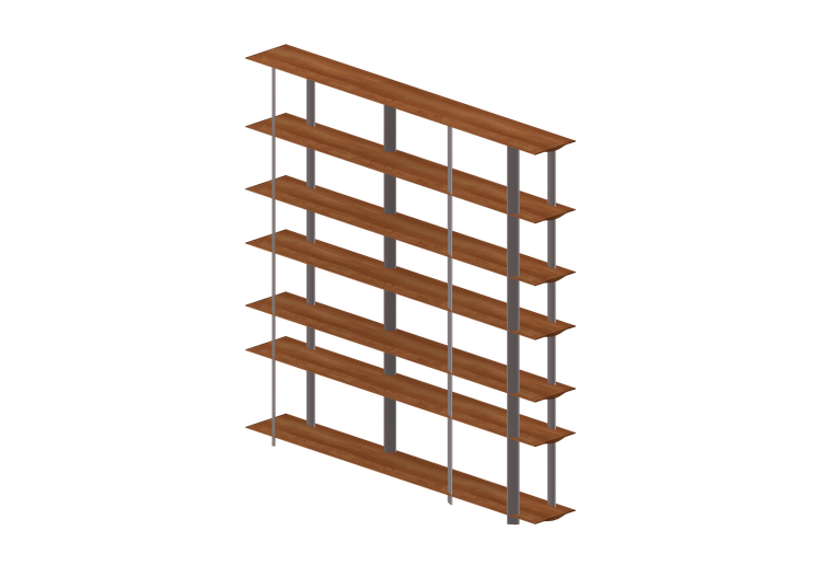 Librerías y Contenedores 3D - Librería de madera - Horm -... Librerías y Contenedores 3D - Librería de madera - Horm -...