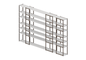 3D B&uuml;cherregal und Beh&auml;lter - Holzregal - Horm - 93-08-12