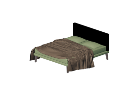 Camas y Mesitas de noche 3D - Cama matrimonial - Horm - Ebridi Trapuntato