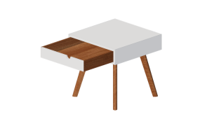 Beds and Side Cabinets 3D - Wooden bedside cabinet - Horm - Io e te