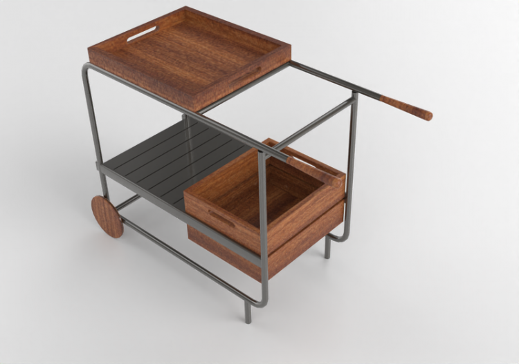 Accessori 3D - Carrello da bar in legno - Artzzi - Axys -...