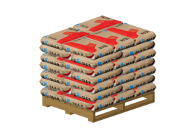 Sacos de concreto em palete
