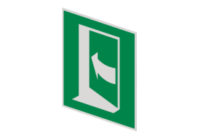 Door that opens by pushing on the left side - E022