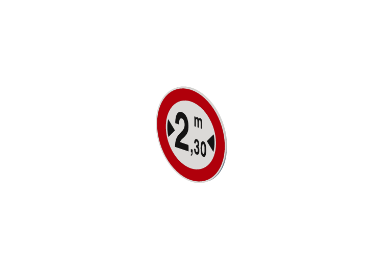 Transit prohibited for vehicles with a width greater than... Transit prohibited for vehicles with a width greater than...
