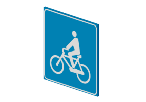 Radfahrer kreuzen