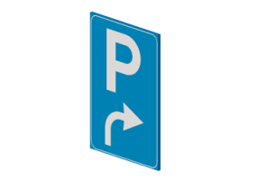 Pr&eacute;avis de parking &agrave; droite