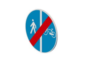 Fin de la bande pour cycles lat&eacute;rale au trottoir