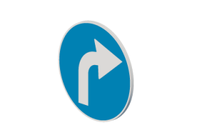 Vorgeschriebene Fahrtrichtung rechts
