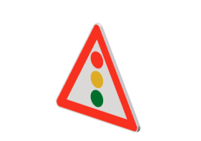 Traffic light with vertical disks