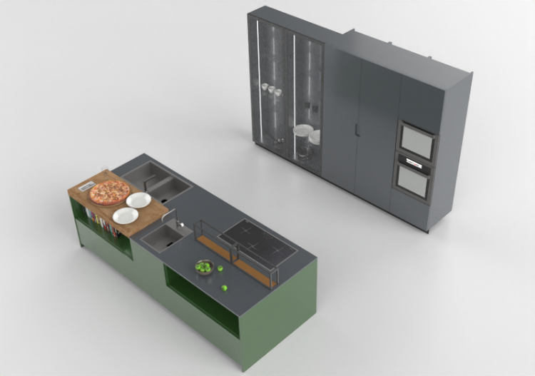 Cuisine 3D - Cuisine complète avec appareils...