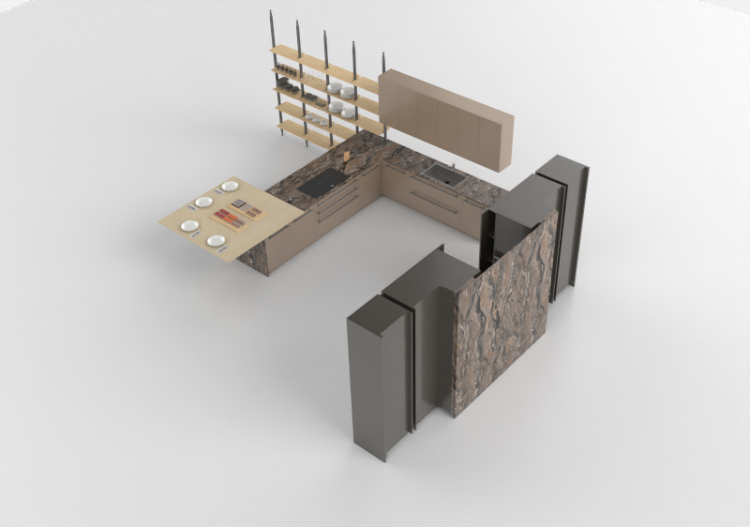Cucine 3D - Cucina completa di elettrodomestici - Alta -...