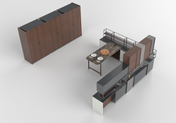 Cuisine 3D - Cuisine complète avec appareils...