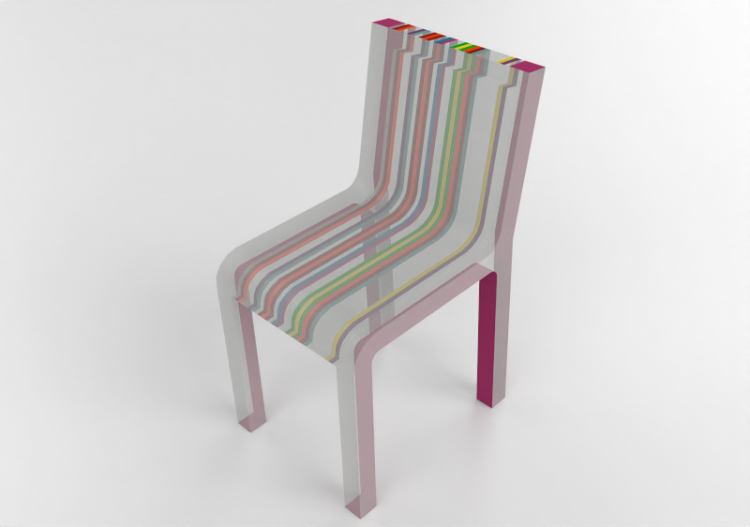 Chaises 3D - Chaise en plastique - Cappellini - Rainbow...