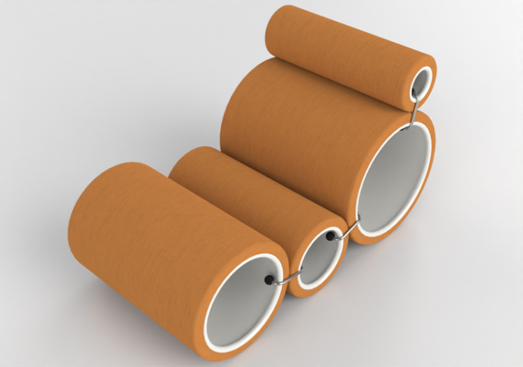 Sofás 3D - Poltrona em tecido - Cappellini - Tube Chair -...