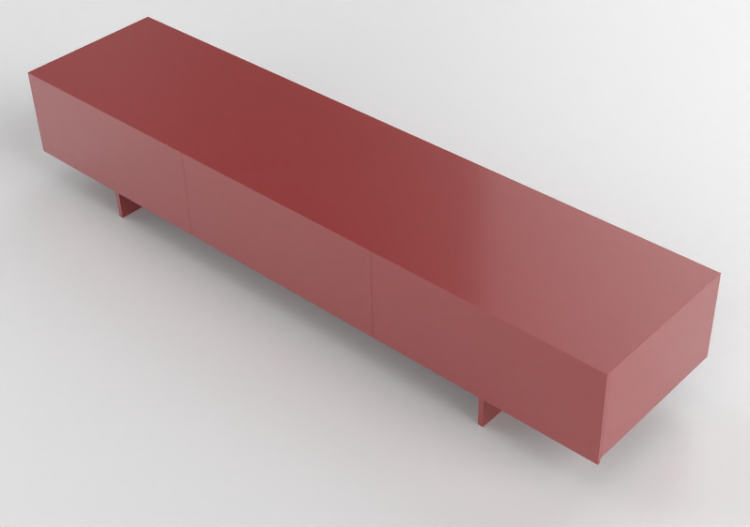 3D Bücherregal und Behälter - Sideboard aus lackiertem Holz...