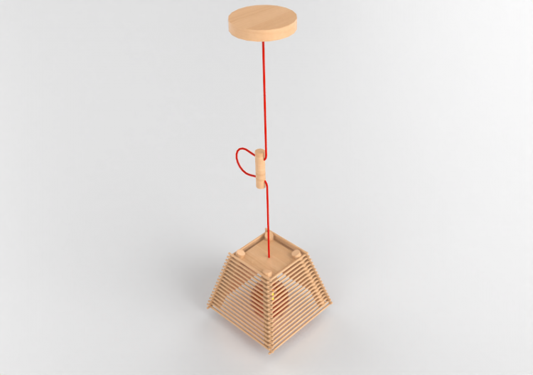 3D Ceiling Lamp - Wooden Suspended lamp - Avant Lux - Oka -...
