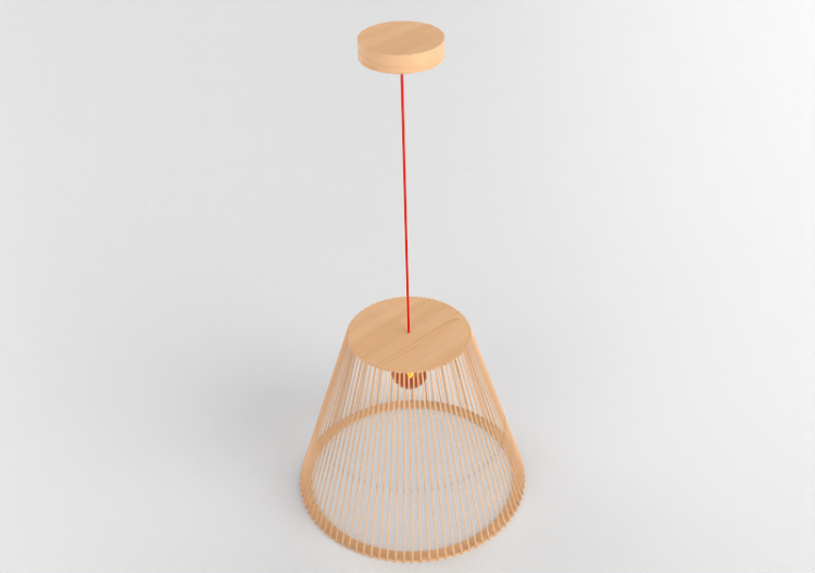 Lampada a sospensione 3D - Lampada pendente in legno -...
