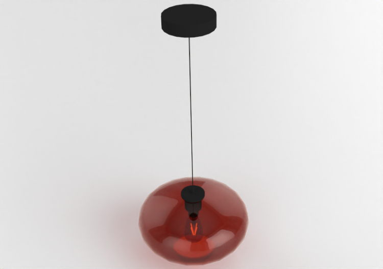 Lampe à suspension 3D - Lampe suspendue en verre - Avant...
