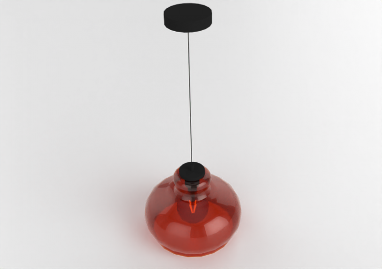Lampe à suspension 3D - Lampe suspendue en verre - Avant...
