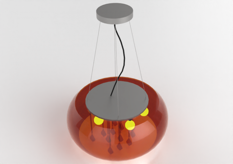 Lampe à suspension 3D - Lampe suspendue en verre - Avant...