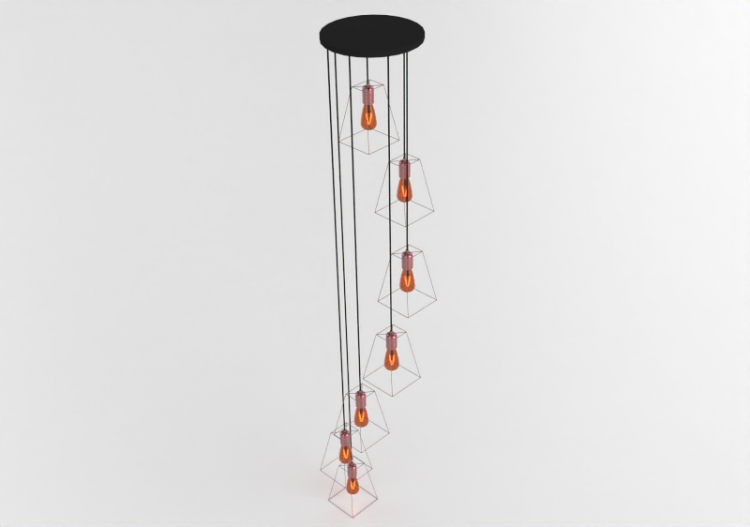 Lampe à suspension 3D - Lampe suspendue en métal - Avant...