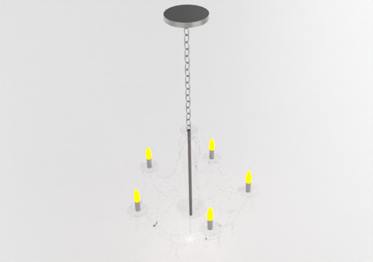 Lampe à suspension 3D - Lampe suspendue en verre - Avant -...