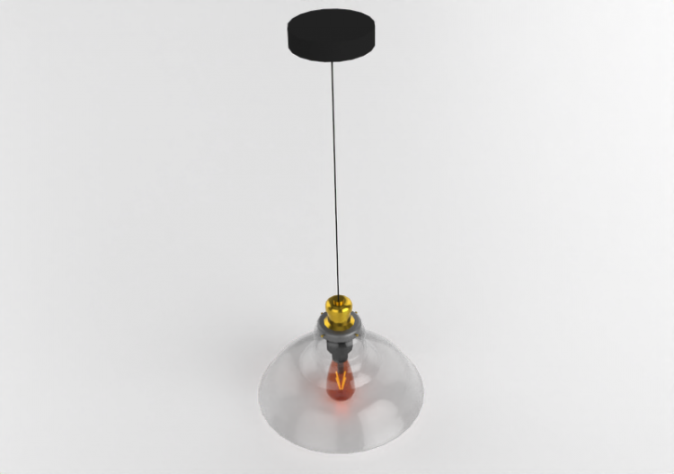 Lampe à suspension 3D - Lampe suspendue en verre - Avant...