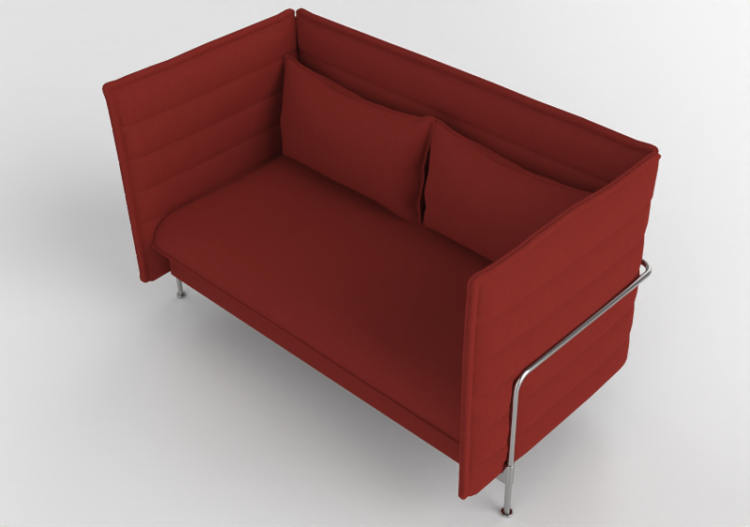 Poltronas y Sofás 3D - Sofá de tela - Vitra - Alcove - 2...