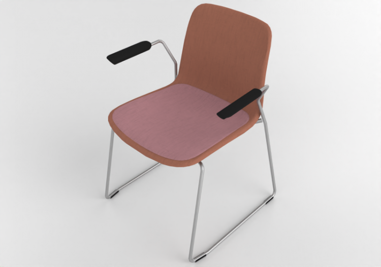 Chaises 3D - Chaise avec assise en tissu - Cavaletti -...