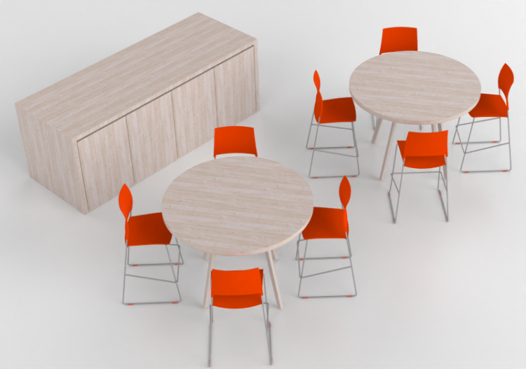 3D Chairs - Composition of chairs and tables - Cavaletti -...