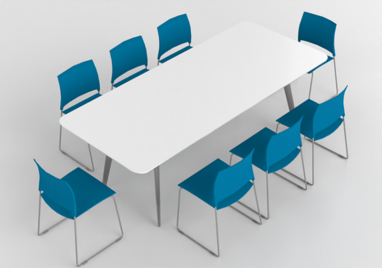 Chaises 3D - Composition de chaises et tables - Cavaletti -...
