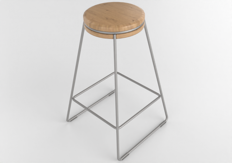 3D Stühle - Hocker mit Sitzfläche aus Holz - Cavaletti -...