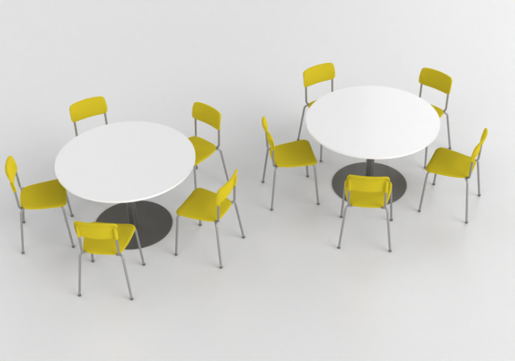 Chaises 3D - Composition de chaises et tables - Cavaletti -...