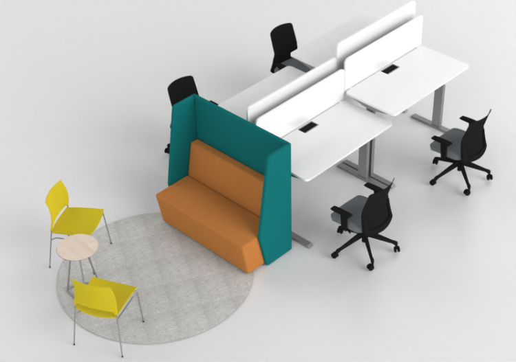 Chaises 3D - Composition de chaises et tables - Cavaletti -...