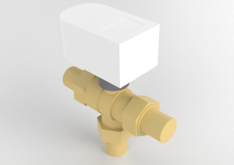 Valvola a sfera, a 3 vie, in PVC, 50 mm, foratura a T
