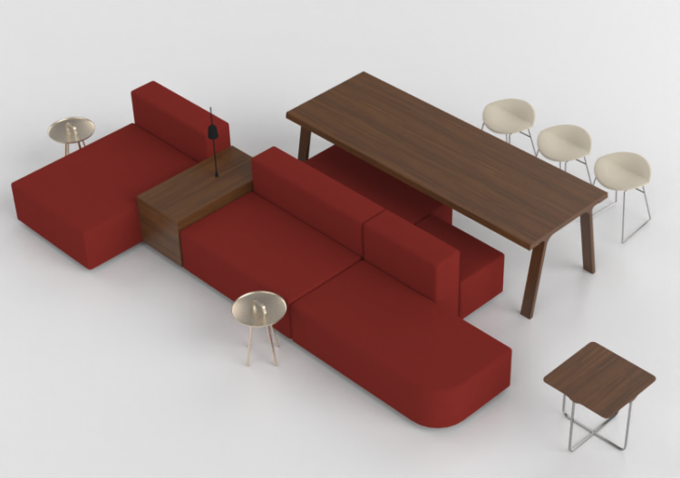 Poltronas y Sofás 3D - Conjunto de sofás - Montis - Domino...