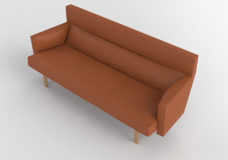 Poltronas y Sofás 3D - Sofá en piel 3 puestos - Novell -...