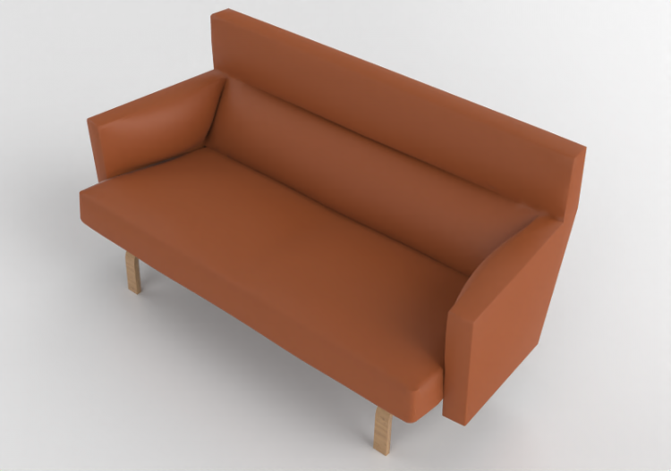 Poltronas y Sofás 3D - Sofá en piel 2 puestos - Novell -...