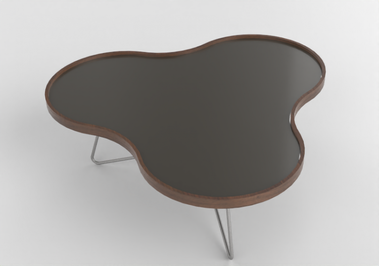 Mesinhas 3D - Mesa em forma de flor com base em aço -...