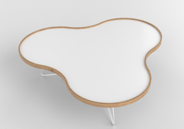 3D Coffe Tables - Flower-shaped table with steel base -...