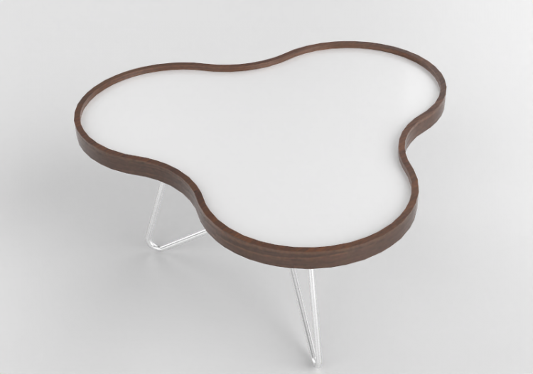 3D Coffe Tables - Flower-shaped table with steel base -...