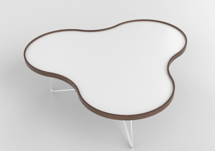 3D Tischchen - Tisch in Blumenform mit Stahlgestell -...