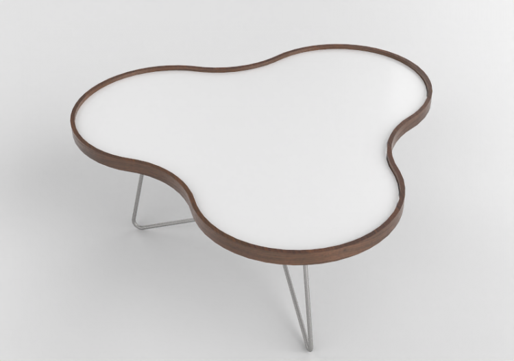 3D Coffe Tables - Flower-shaped table with steel base -...