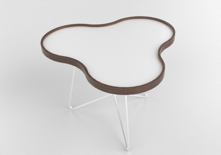 3D Coffe Tables - Flower-shaped table with steel base -...