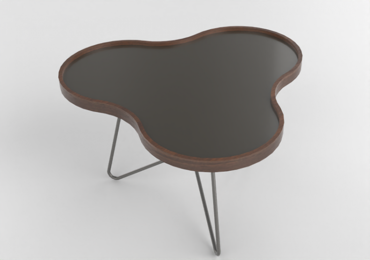 Mesitas 3D - Mesa con forma de flor y base en acero -...