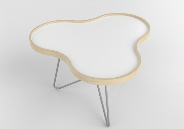 3D Coffe Tables - Flower-shaped table with steel base -...