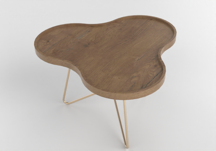 3D Coffe Tables - Flower-shaped table with steel base -...